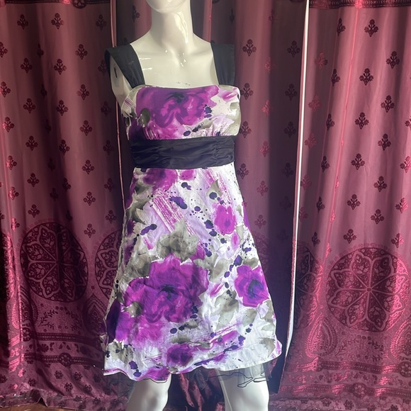 3/$20 Y2K Does Rockabilly Purple & Black Circle Sundress Byer Size Seven - Picture 1 of 11